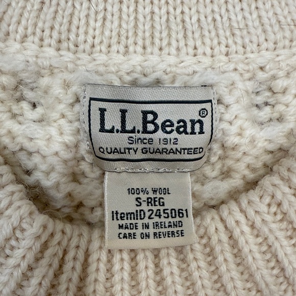 Vintage L.L. Bean Unisex Fisherman Knit Crewneck Wool Sweater made in Ireland - Picture 2 of 7